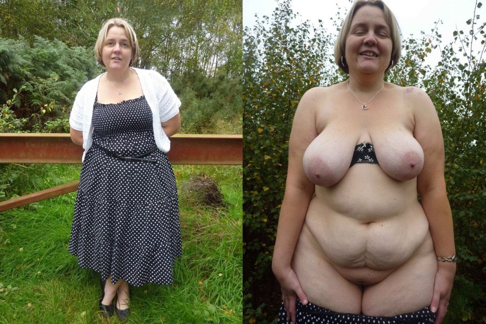 Femmes âgées habillées et dépouillées