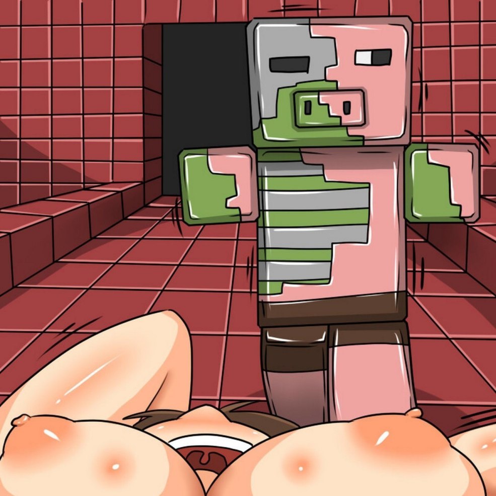 Femme nue géante à minecraft