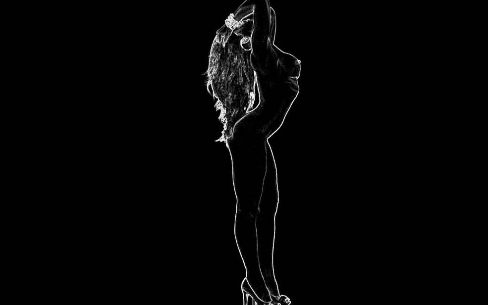 La silhouette d'une fille mentale