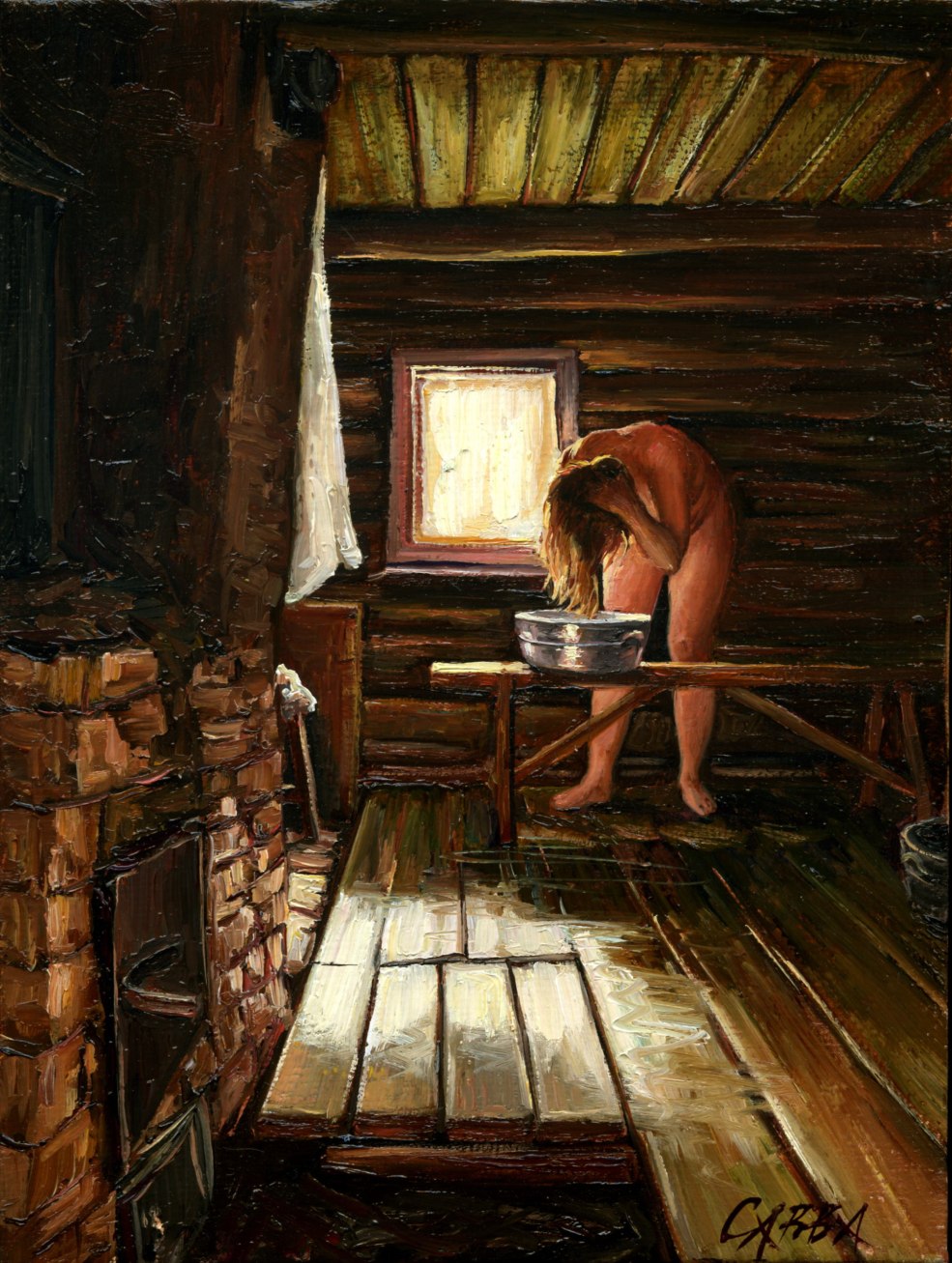 Femmes nues dans les bains russes