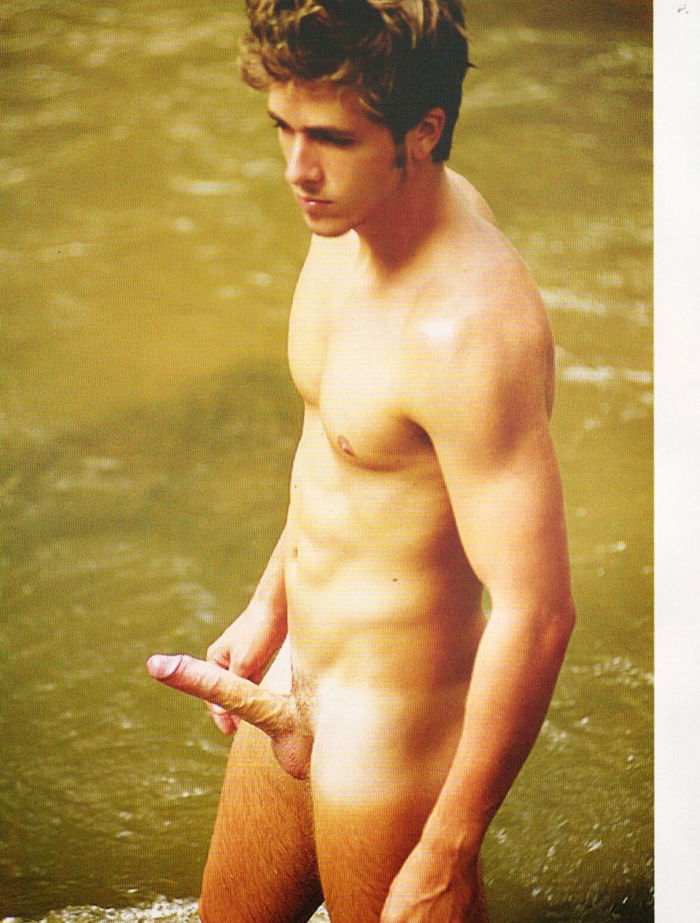 Hommes matures nus dans la nature