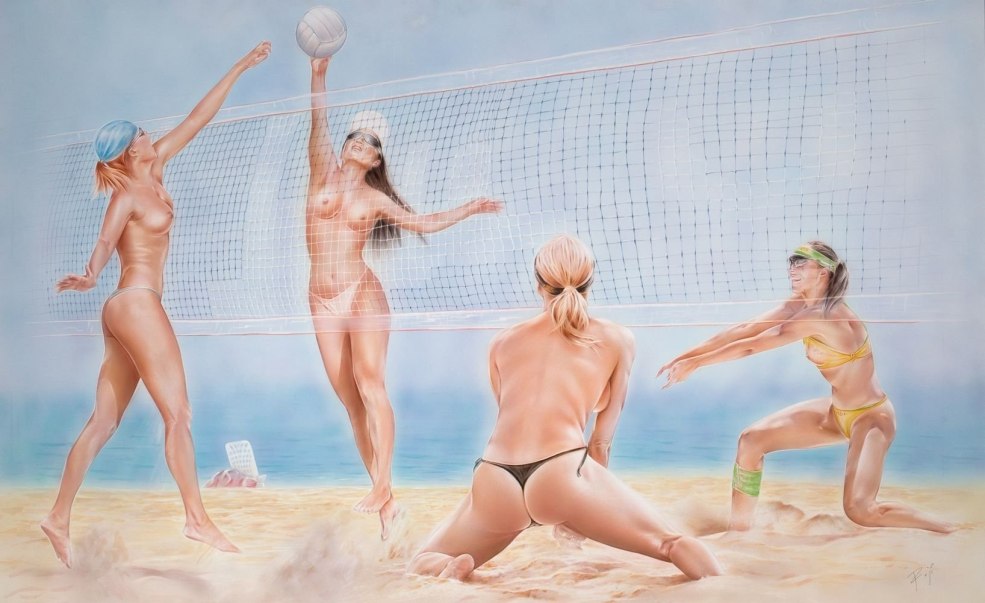 Beach-volley nue