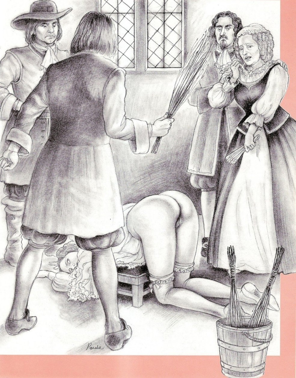 Punition par les tiges en fesses