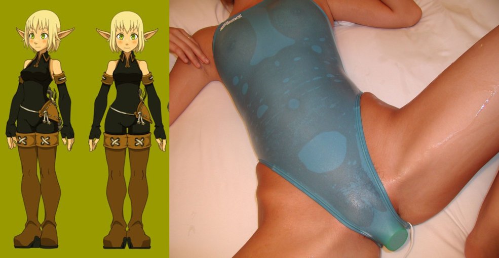 Masturbation des Asiatiques dans un maillot de bain