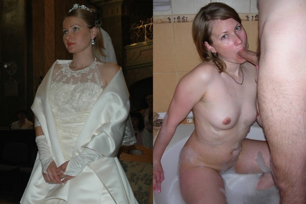 Brides nues après le mariage