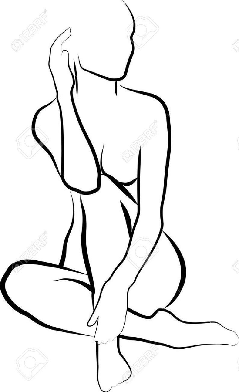 Cours du corps féminin avec un crayon