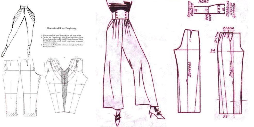 Pantalon palatsezo avec un motif de taille surestimé