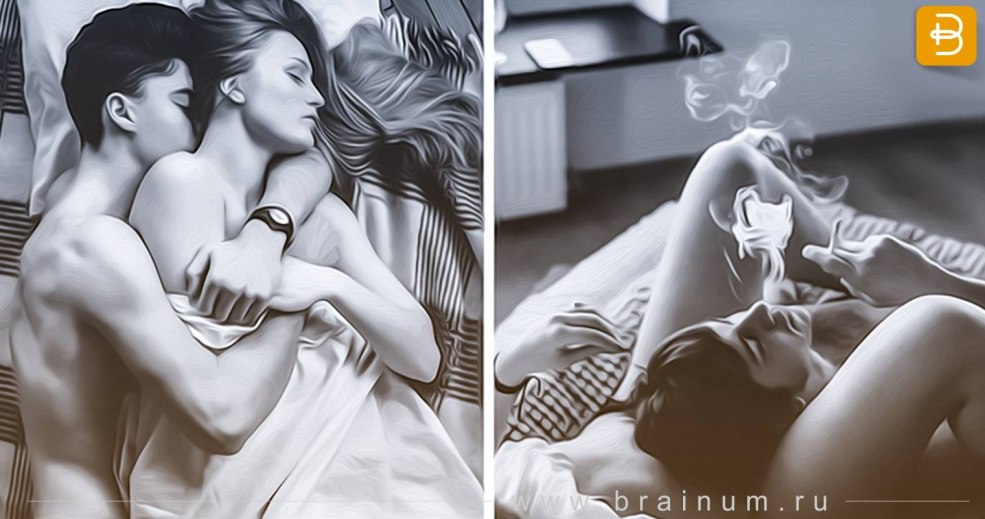 Un homme et féminin au lit