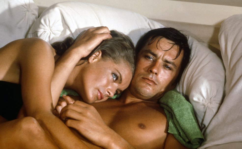 Alain Delon et Romi Schneider dans le bassin du film