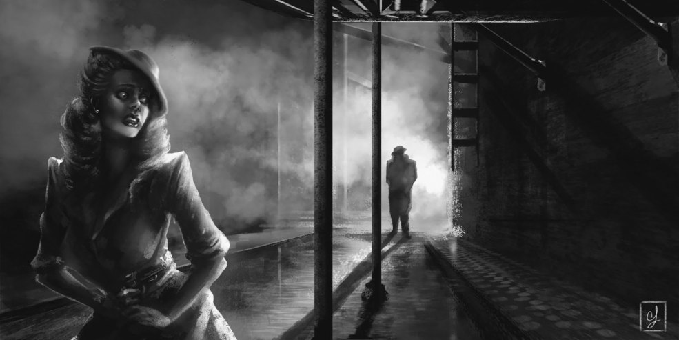 Illustrations dans le style du noir