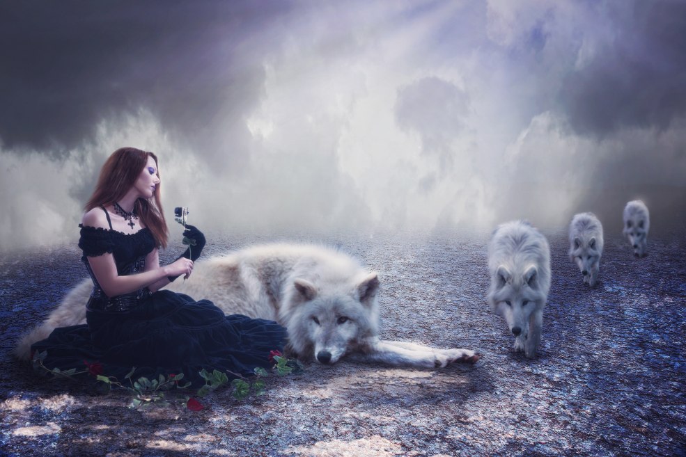 Loup et fille