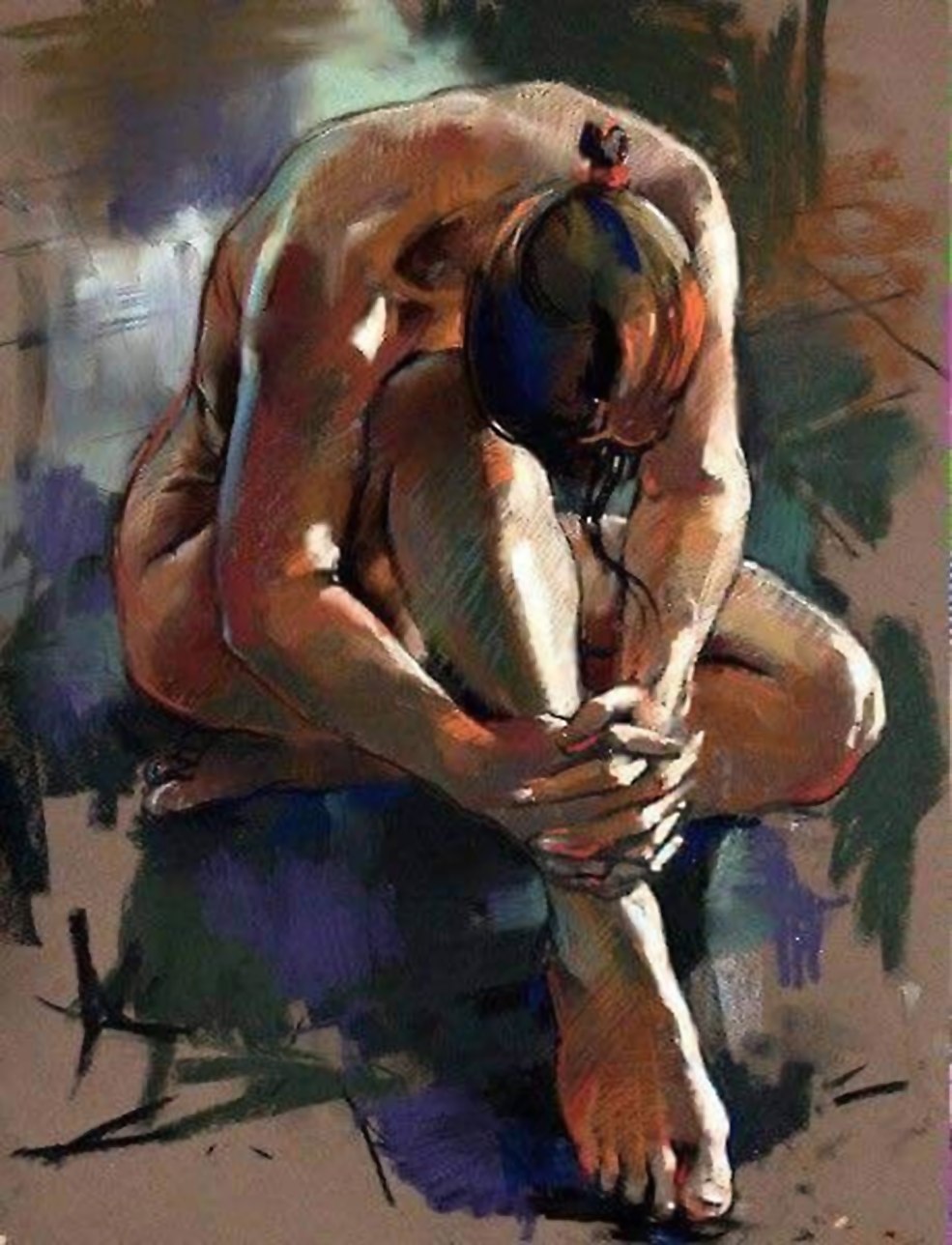 La figure d'une personne avec de l'huile