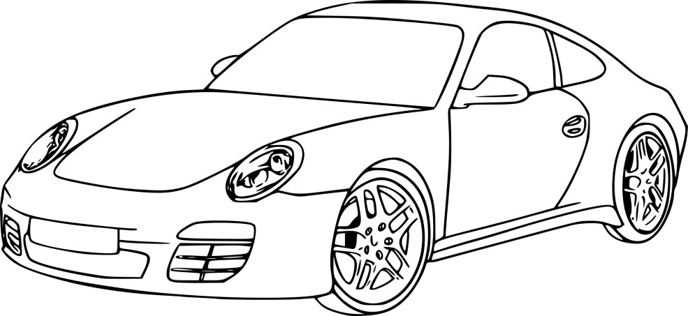 Coloriage Porsche Carrera