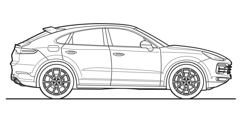 Coloriage Porsche Kayen