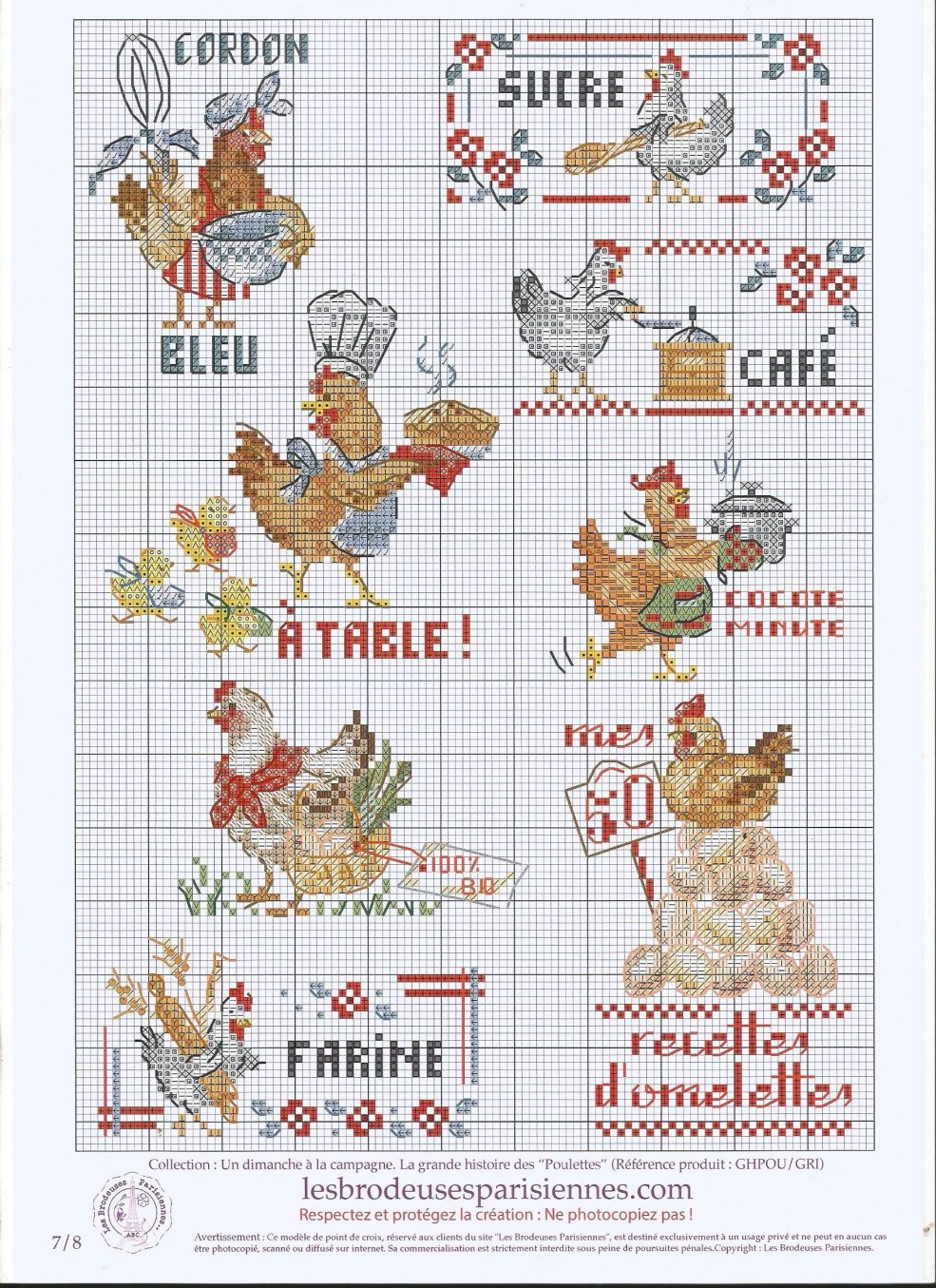 Broderie Veronica Aginer La Grande Histoire des Poulettes
