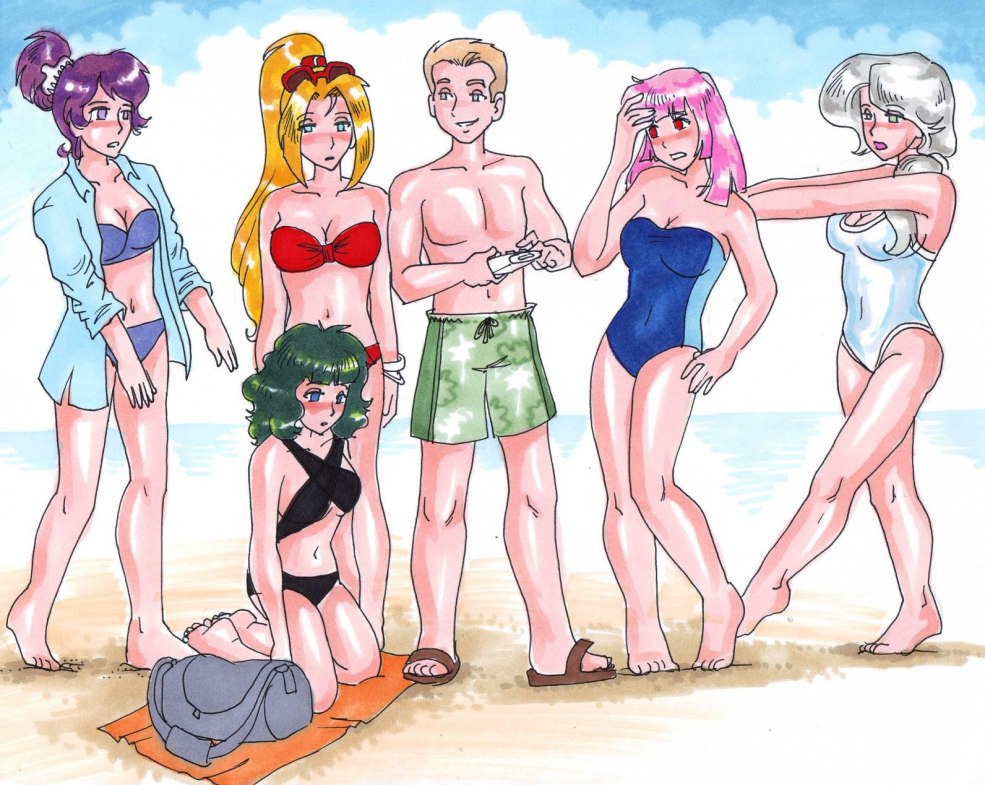 Anime sous hypnose en maillot de bain