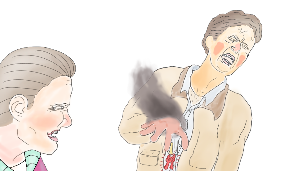 Longue bite profondément dans la gorge