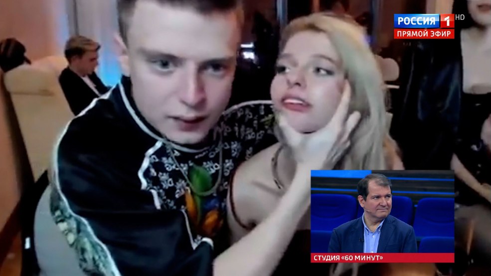 Ivleeva avec une bouche ouverte