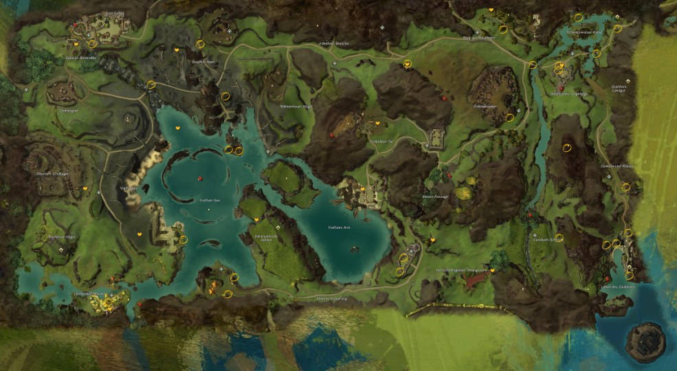 Guild Wars 2 Kessex Hills Carte