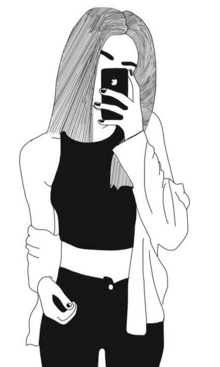 Dessins de filles avec un crayon dans le style d'un interrupteur à bascule