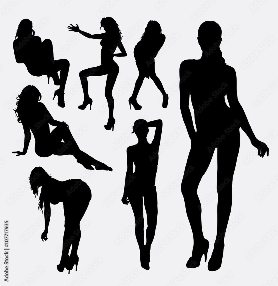 La silhouette des jambes féminines
