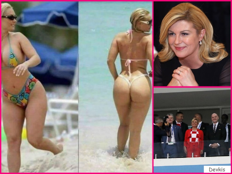 Le président croate Grabar Kitarovich en maillot de bain