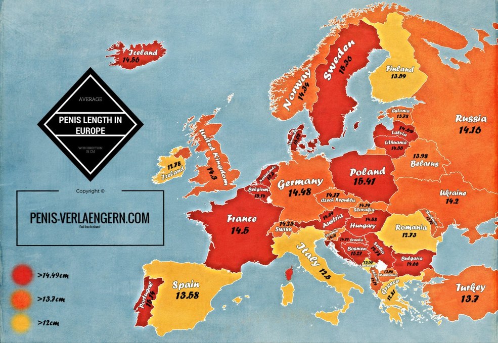 L'épaisseur moyenne d'un membre par pays