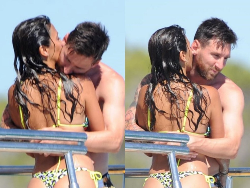 La femme de Messi s'embrasse