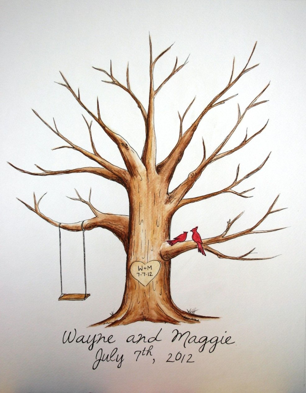 Tronc d'arbre de mariage