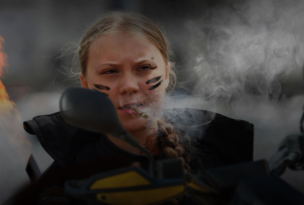 Greta Tunberg avec un pistolet