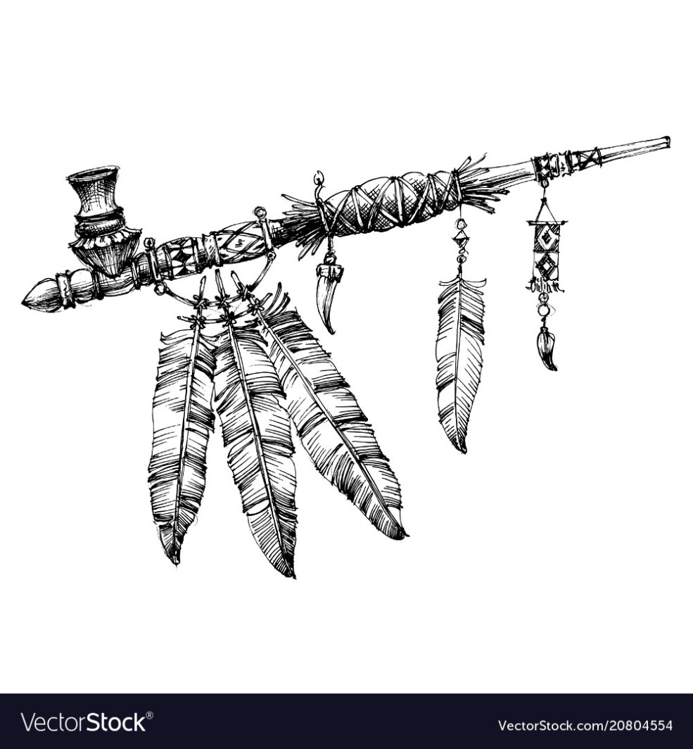 Tatouage indien avec une pipe