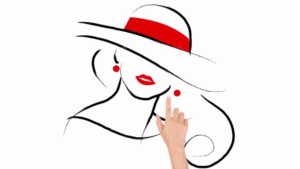 Dame dans la silhouette du chapeau