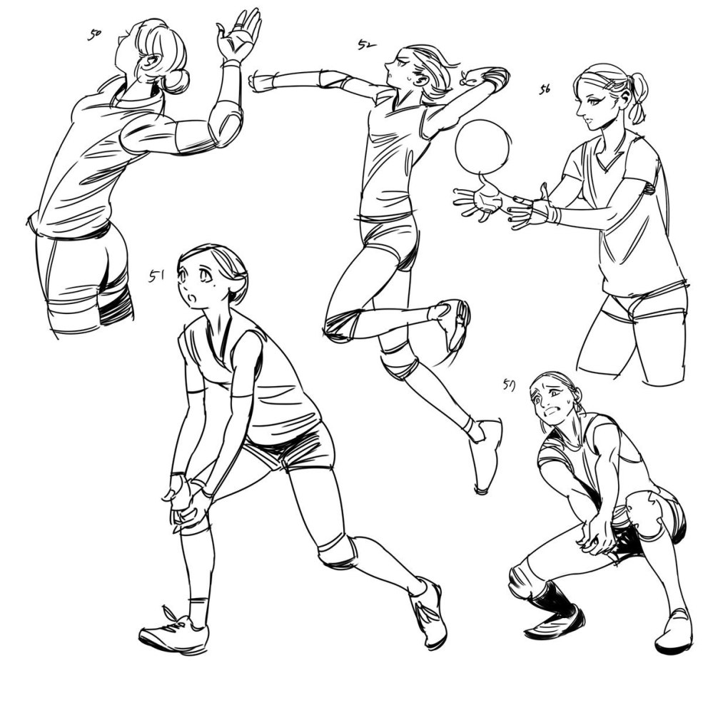 Dessins de volleyball pour croquis