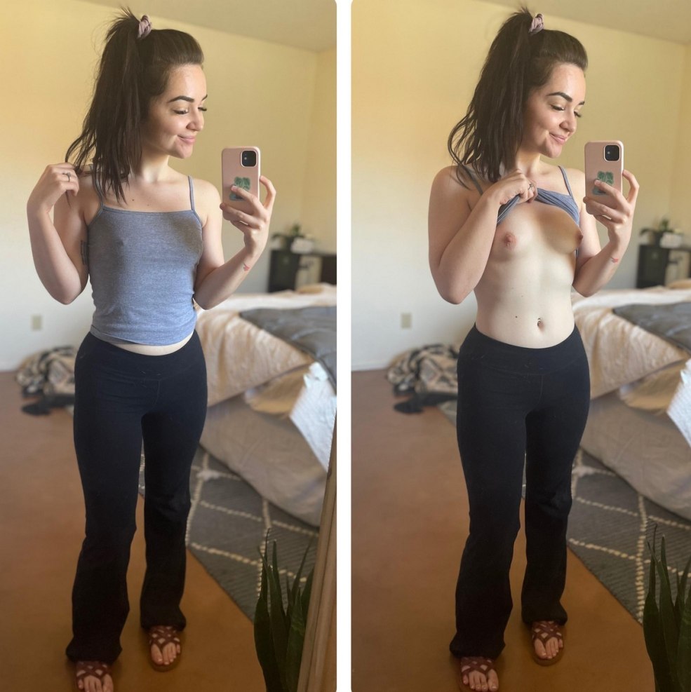 Les selfies des filles sont habillés et déshabillés