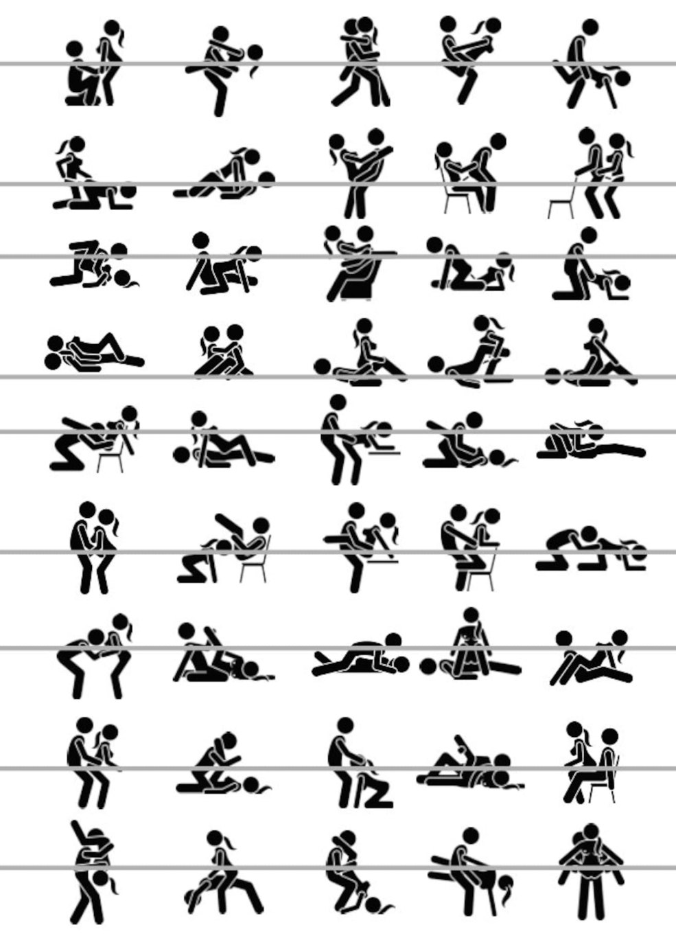 Liste complète de poses avec des photos