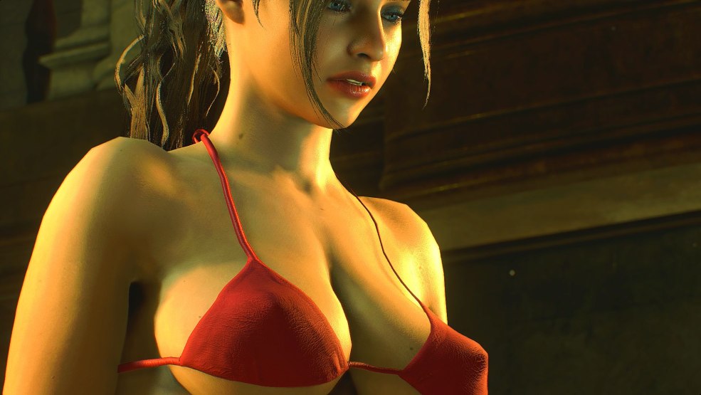 Resident Evil 2 "Écoutez Claire en bikini"