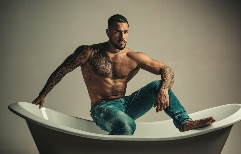 Baignoire à homme barbu
