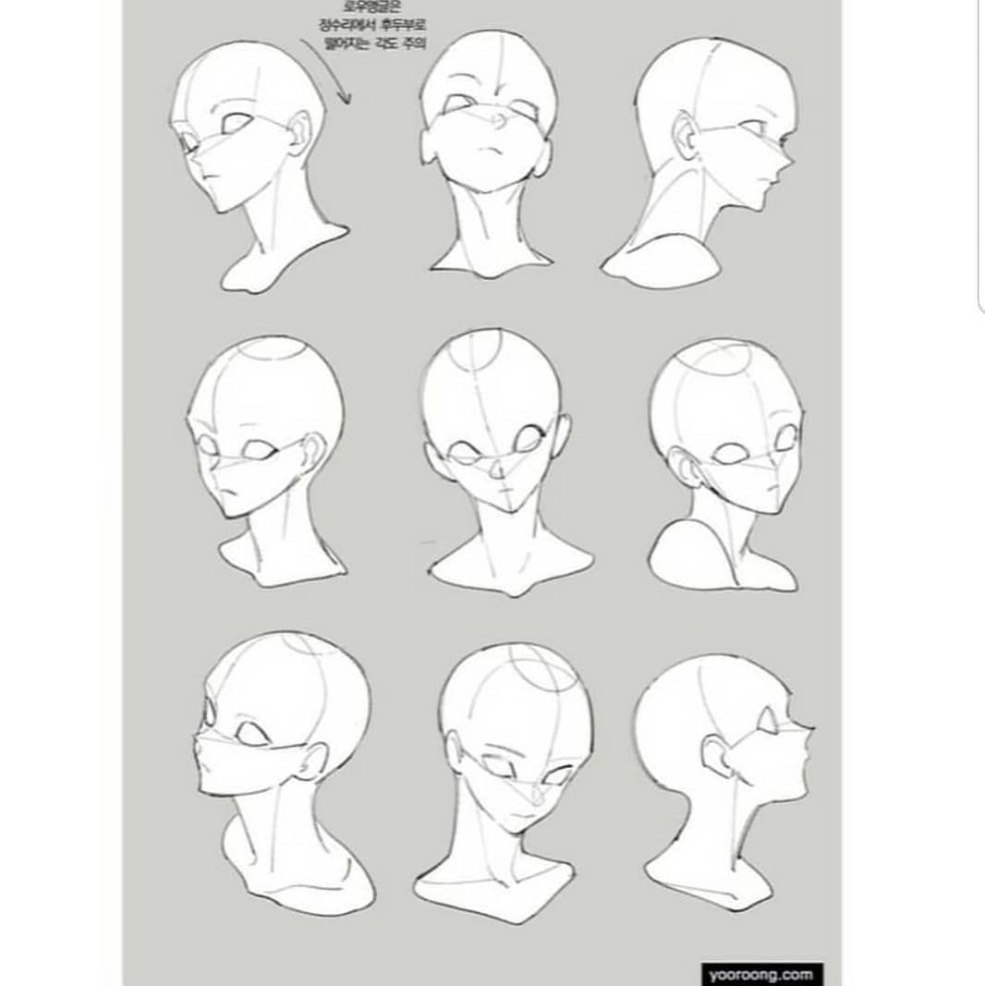 Face dans l'anime de référence de profil