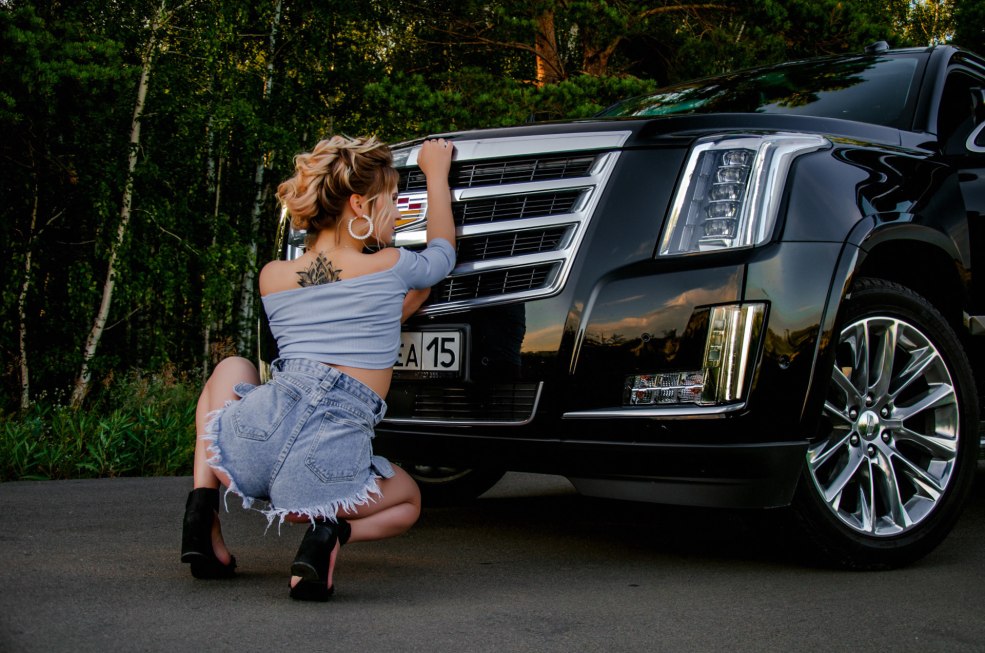 Voitures et filles rétro