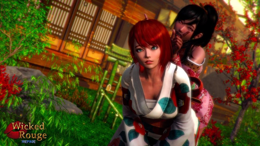 La fille danse dans l'embrasure de la porte