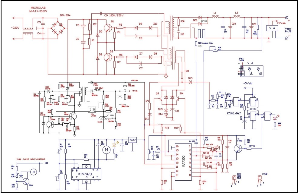 Schéma d'alimentation informatique ATH-230