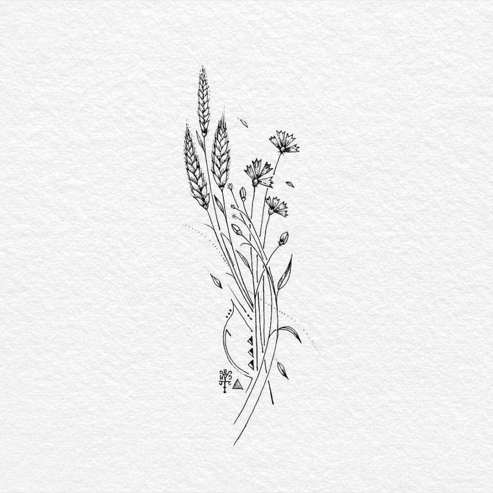Tatouage Field Flowers Sketches