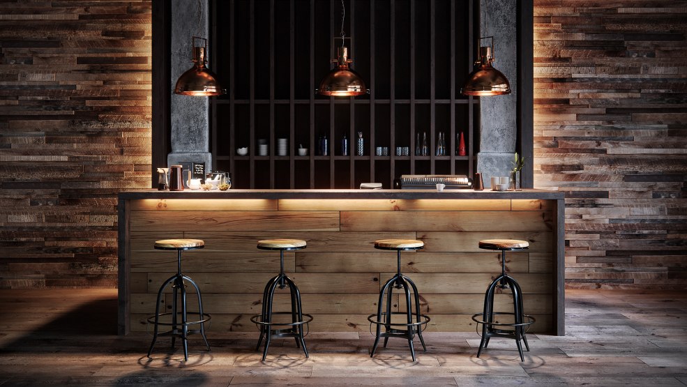 Mini-bar dans le style du loft industriel