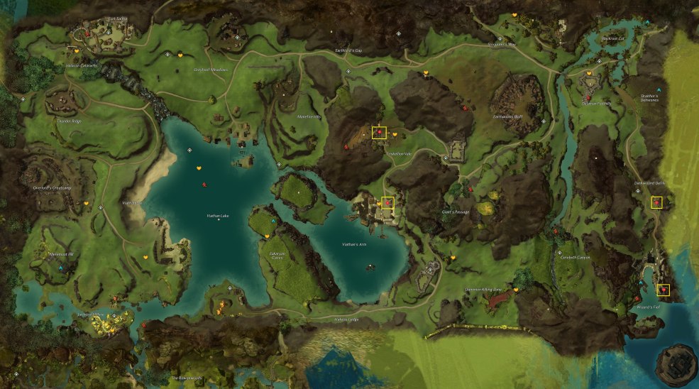 Carte GW2 Kessex Hills