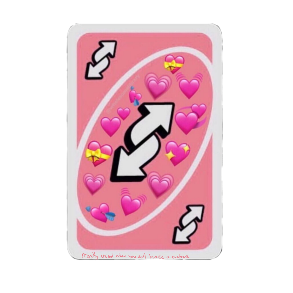 Carte inversée uno rose