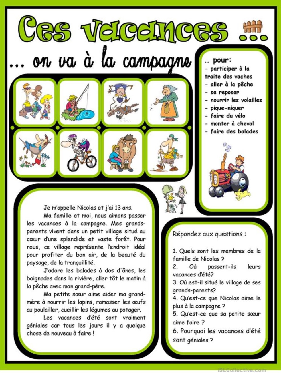 Mes vacance Topik en français