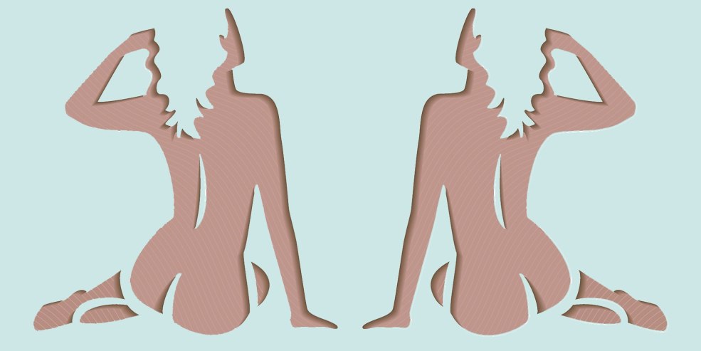 Les silhouettes de trois filles