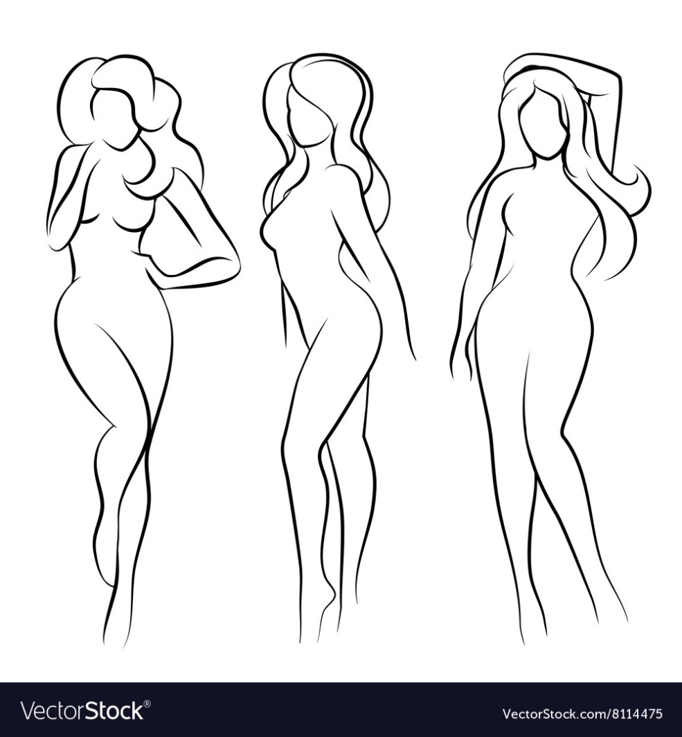 La figure d'une femme est schématique