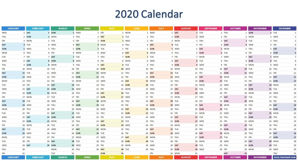 Calendrier 2021