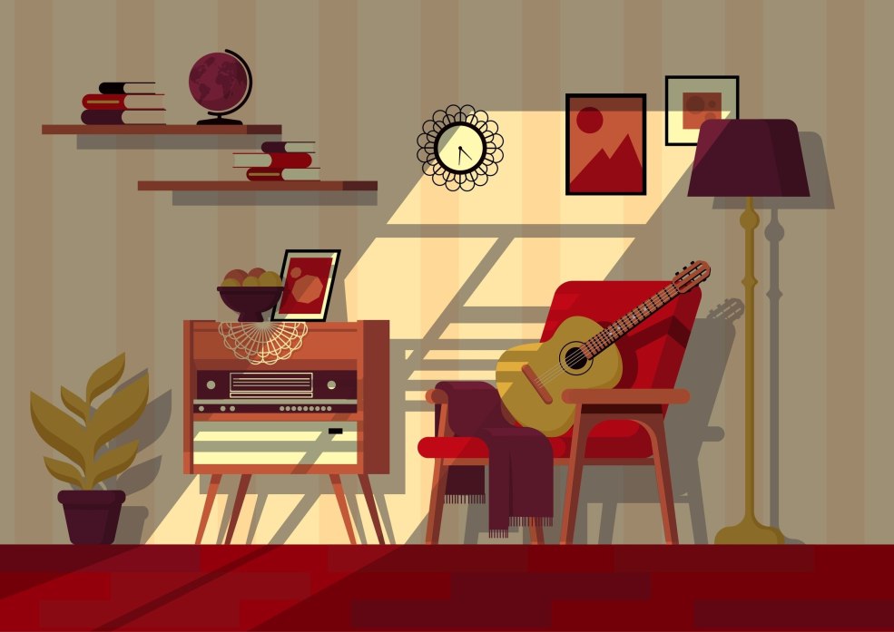 Illustration vectorielle de l'intérieur